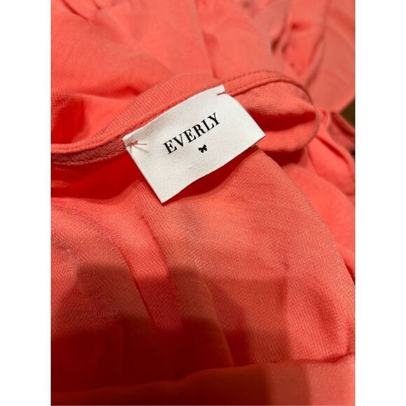 Everly Tiered Tie Strap Dress Coral Size Small - Picture 10 of 13